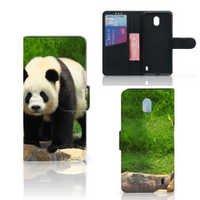 Nokia 1 Plus Telefoonhoesje met Pasjes Panda - thumbnail