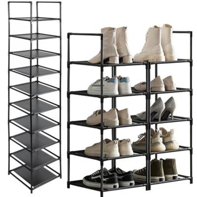 Ruhhy Schoenenrek - zwart - 10-laags - metaal/kunststof - 176 x 33 x 33 cm - voor 10 paar schoenen