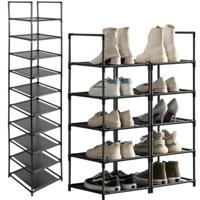 Ruhhy Schoenenrek - zwart - 10-laags - metaal/kunststof - 176 x 33 x 33 cm - voor 10 paar schoenen
