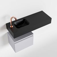 Toiletmeubel Mondiaz Andor | 80 cm | Meubelkleur Cale | Lex vrijhangend wastafel Urban Links | 1 kraangat