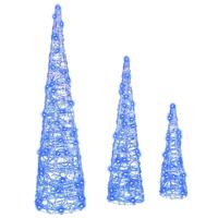 Kerstboom met 90 LED 3 pcs Blauw 40 cm 60 cm 80 cm Acryl