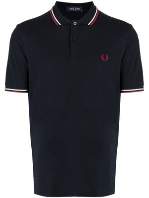 Fred Perry polo en coton à bordures contrastées - Bleu