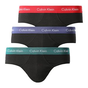 Calvin Klein slips 3-pack zwart stretch katoen
