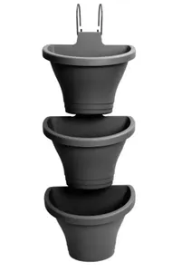 Elho pot corsica vertical forest D24cm - Antraciet set/3