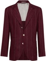 Brunello Cucinelli blazer à rayures - Rouge