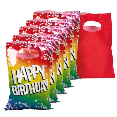 Boland Feestzakjes Happy Birthday - 6x - 23 x 15 cm - uitdeelzakjes