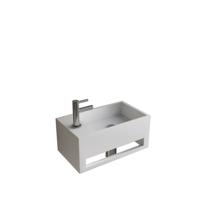 Fonteinset BWS Solid Surface Met Handdoekhouder Links Mat Wit Chroom
