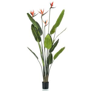 Emerald Emerald Kunstplant in pot strelitzia met 4 bloemen 150 cm