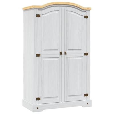 Kledingkast met 2 deuren Mexicaans grenenhout Corona-stijl wit