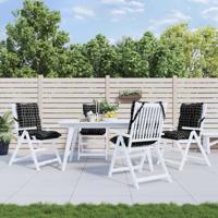 VidaXL Stoelkussens 4 st lage rug ruitpatroon oxford stof zwart