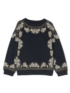 Bonpoint sweat en coton à motif brodé - Bleu