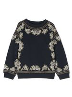 Bonpoint sweat en coton à motif brodé - Bleu