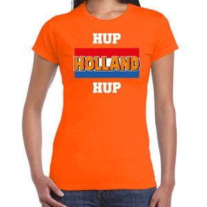 Oranje t-shirt hup Holland hup voor dames - Holland / Nederland supporter shirt EK/ WK