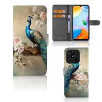 Telefoonhoesje | Met pasjeshouder | voor Xiaomi Redmi 10C Vintage Pauwen