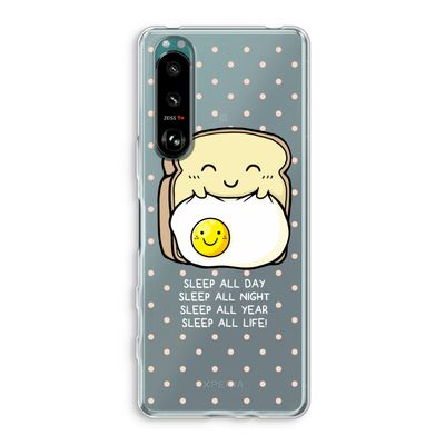 Sleep All Day: Sony Xperia 5 III Transparant Hoesje