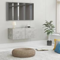 Tv-meubel 80x30x30 cm bewerkt hout betongrijs - thumbnail