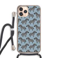 Zebra: iPhone 11 Pro Transparant Hoesje met koord