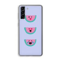 Smiley watermeloen: Samsung Galaxy S21 Plus Transparant Hoesje