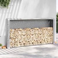VidaXL Haardhoutrek met regenhoes 300x25x150 cm gegalvaniseerd staal