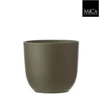 Mica Decorations tusca ronde pot groen maat in cm: 20 x 19 - thumbnail