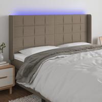 Hoofdbord LED 163x16x118/128 cm stof taupe