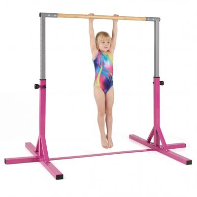 Turnstang Horizontale Turnstang In Hoogte Verstelbaar tot 12 Standen met een Metalen Frame en Antislipvoet Roze