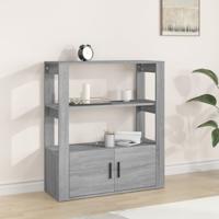 Dressoir 80x30x90 cm bewerkt hout grijs sonoma eikenkleurig Dressoir 80x30x90 cm bewerkt hout grijs sonoma eikenkleurig