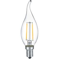 LED Lamp - Kaarslamp - Filament - Trion Kirza - E14 Fitting - 2W - Warm Wit-2700K - Transparant Helder - Glas