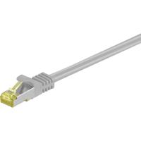 Goobay 91603 RJ45 Netwerkkabel, patchkabel CAT 7 S/FTP 2 m Grijs Halogeenvrij, Vergulde steekcontacten, Snagless, Afscherming totaal, Afgeschermd (dubbel),