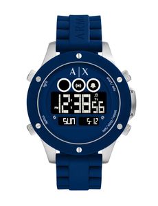 Horlogeband Armani Exchange AX1561 Silicoon Blauw 22mm