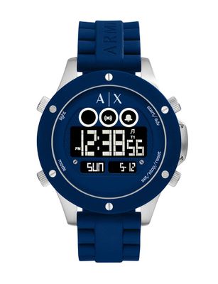 Horlogeband Armani Exchange AX1561 Silicoon Blauw 22mm