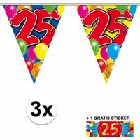3x vlaggenlijn 25 jaar met gratis sticker 3x vlaggenlijn 25 jaar met gratis sticker