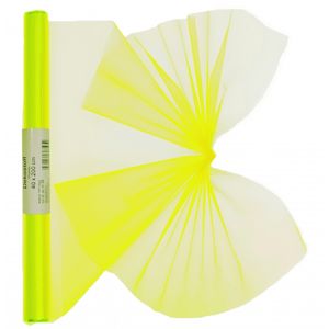 2x Neon gele organza stof op rol 40 x 200 cm hobbymateriaal