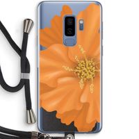 Orange Ellila flower: Samsung Galaxy S9 Plus Transparant Hoesje met koord