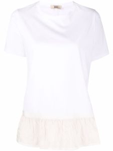 Herno t-shirt à ourlet volanté - Blanc