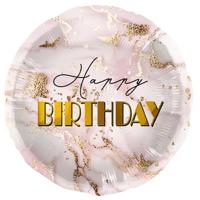 'Ballon 'Happy Birthday' Marble Pink' kopen? | FOR YOU GIFTS