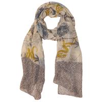 Sarlini Langwerpige Sjaal Leaves Denim