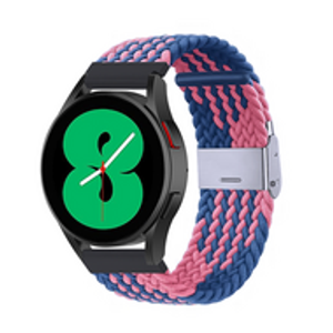 Braided nylon bandje - Blauw / roze - Samsung Galaxy Watch - 46mm / Samsung Gear S3