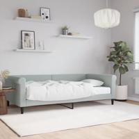 Slaapbank met matras 100x200 cm fluweel lichtgrijs