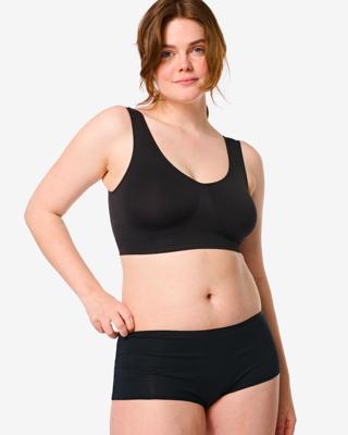 HEMA Damesboxer katoen - 2 stuks zwart (zwart)