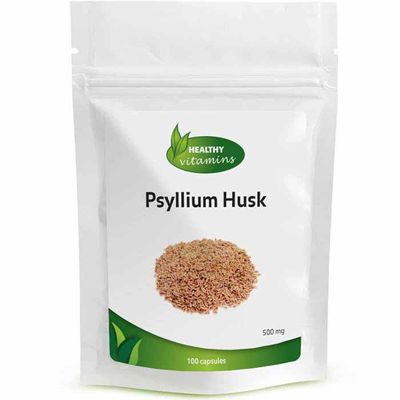 Psyllium Husk-capsules | 100 capsules | Vitaminesperpost.nl