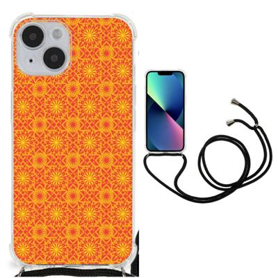 iPhone 14 Doorzichtige Silicone Hoesje Batik Oranje