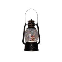 Lantaarn kerstman 20,5x12 cm bruin - Annas collection