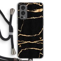 Gouden marmer: OnePlus Nord 2 5G Transparant Hoesje met koord
