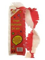 Crepe guirlande bedrukt rood/wit 24