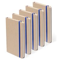 Notitieblok - Set van 5x stuks - luxe - met elastiek - notitieboekje - A5 formaat - 100 bladzijdes