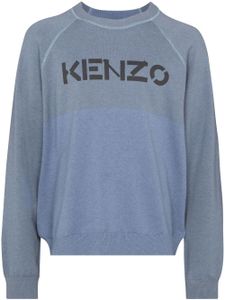 Kenzo sweat bicolore à logo imprimé - Bleu