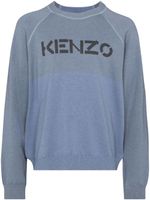 Kenzo sweat bicolore à logo imprimé - Bleu - thumbnail