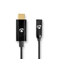 Nedis USB-C Adapter | USB-C Male | 3,5 mm Female | 0.15 m | 1 stuks - CCBW65950BK015 CCBW65950BK015 - thumbnail