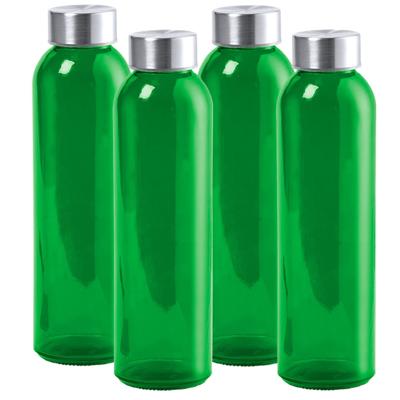 Waterfles/drinkfles AQUAMAN - 4x - glas - Groen - met RVS dop - 500 ml - Sportfles - Bidon Waterfles/drinkfles AQUAMAN - 4x - glas - Groen - met RVS dop - 500 ml - Sportfles - Bidon